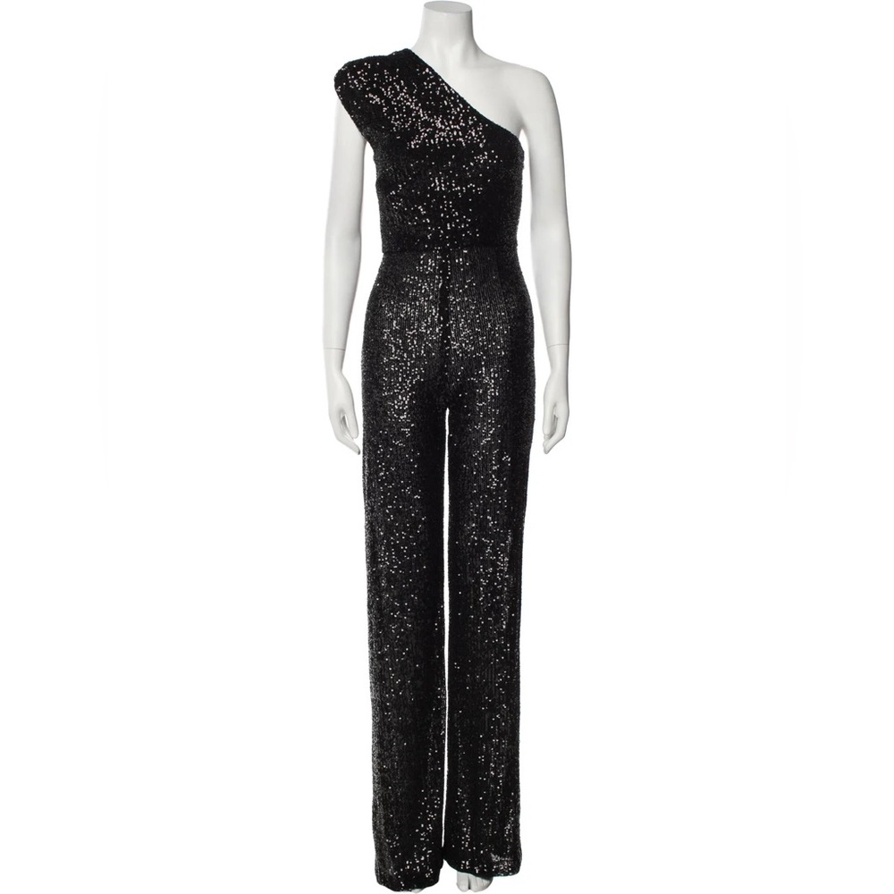 Nookie Black Sequin One-Shoulder Jumpsuit